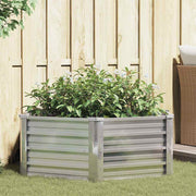 Vidaxl plantenbak verhoogd 129x45 cm gegalvaniseerd staal zilverkleur - afbeelding 1