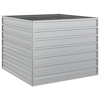 Vidaxl plantenbak verhoogd 100x100x77 cm gegalvaniseerd staal zilver