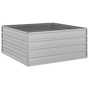 Vidaxl plantenbak verhoogd 100x100x45 cm gegalvaniseerd staal zilver - afbeelding 2
