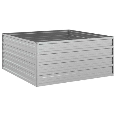 Vidaxl plantenbak verhoogd 100x100x45 cm gegalvaniseerd staal zilver