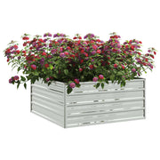 Vidaxl plantenbak verhoogd 100x100x45 cm gegalvaniseerd staal zilver - afbeelding 3
