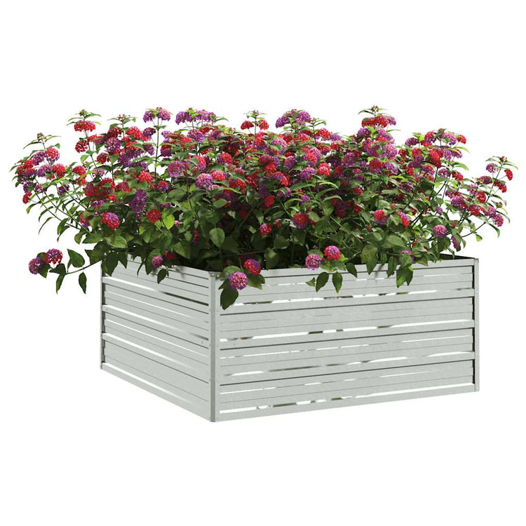 Vidaxl plantenbak verhoogd 100x100x45 cm gegalvaniseerd staal zilver