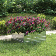 Vidaxl plantenbak verhoogd 100x100x45 cm gegalvaniseerd staal zilver - afbeelding 1