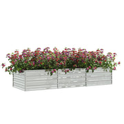 Vidaxl plantenbak verhoogd 240x80x45 cm gegalvaniseerd staal zilver - afbeelding 3