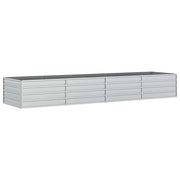 Vidaxl plantenbak verhoogd 320x80x45 cm gegalvaniseerd staal zilver - afbeelding 2