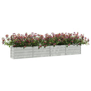 Vidaxl plantenbak verhoogd 320x40x45 cm gegalvaniseerd staal zilver - afbeelding 3