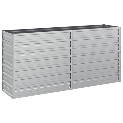 Vidaxl plantenbak verhoogd 160x40x77 cm gegalvaniseerd staal zilver