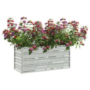Vidaxl plantenbak verhoogd 100x40x45 cm gegalvaniseerd staal zilver - afbeelding 3