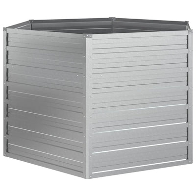 Vidaxl plantenbak verhoogd 129x77 cm gegalvaniseerd staal zilverkleur