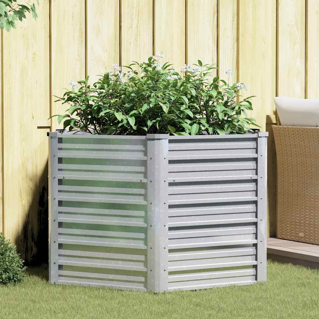 Vidaxl plantenbak verhoogd 129x77 cm gegalvaniseerd staal zilverkleur