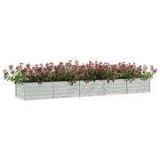 Vidaxl plantenbak verhoogd 400x80x45 cm gegalvaniseerd staal zilver - afbeelding 3