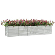 Vidaxl plantenbak verhoogd 400x80x45 cm gegalvaniseerd staal zilver - afbeelding 3