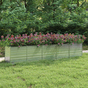 Vidaxl plantenbak verhoogd 400x80x45 cm gegalvaniseerd staal zilver - afbeelding 1