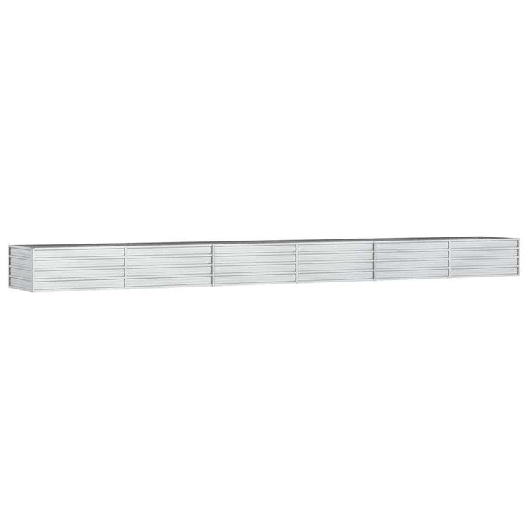 Vidaxl plantenbak verhoogd 600x80x45 cm gegalvaniseerd staal zilver