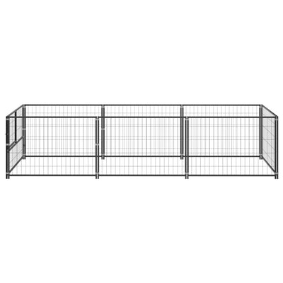 Vidaxl hondenkennel 3 m² staal zwart