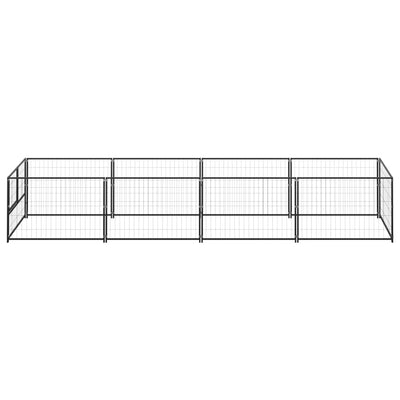 Vidaxl hondenkennel 4 m² staal zwart