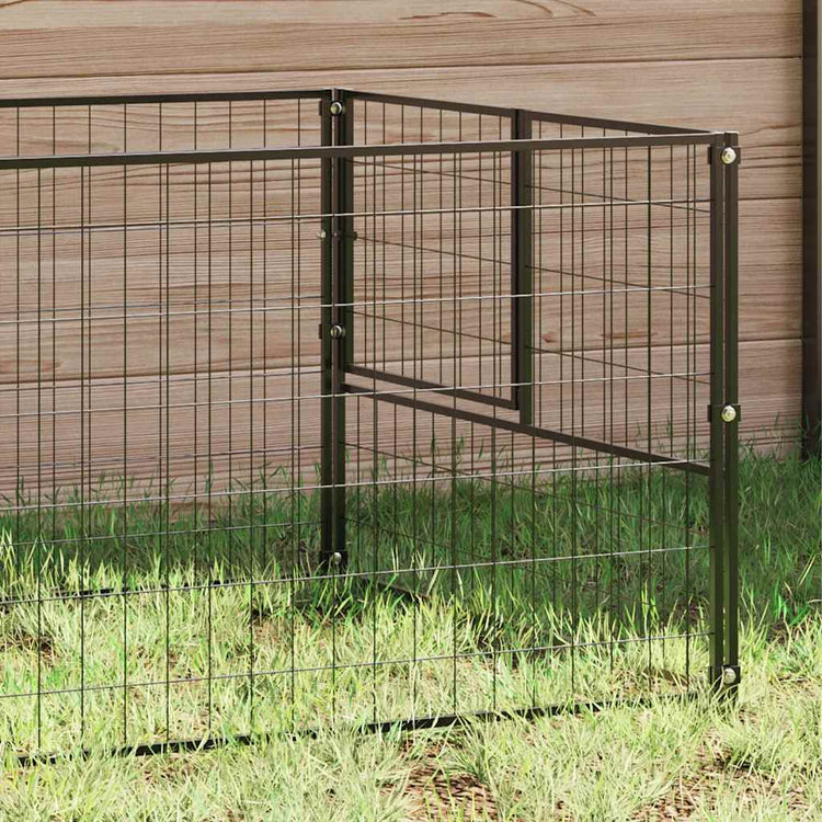 Vidaxl hondenkennel 4 m² staal zwart