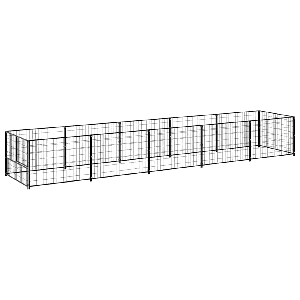 Vidaxl hondenkennel 5 m² staal zwart