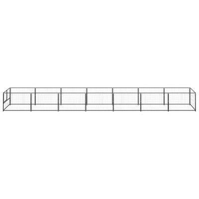 VidaXL Hondenkennel 7 m² staal zwart