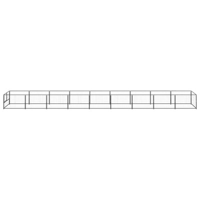 VidaXL Hondenkennel 9 m² staal zwart