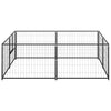 Vidaxl hondenkennel 4 m² staal zwart