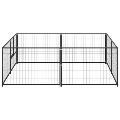 Vidaxl hondenkennel 4 m² staal zwart