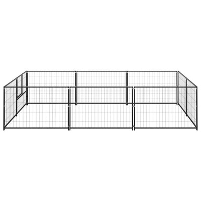 Vidaxl hondenkennel 6 m² staal zwart