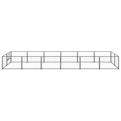 VidaXL Hondenkennel 12 m² staal zwart