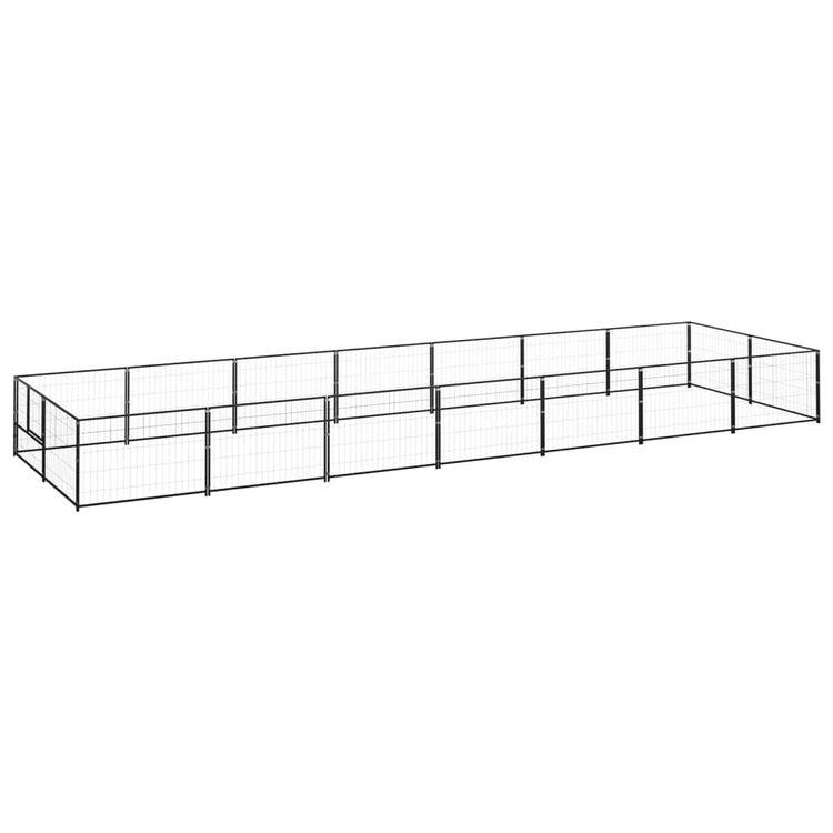 VidaXL Hondenkennel 14 m² staal zwart