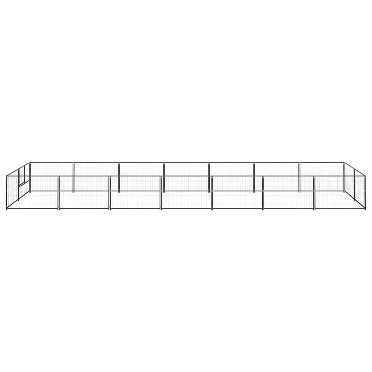 VidaXL Hondenkennel 14 m² staal zwart