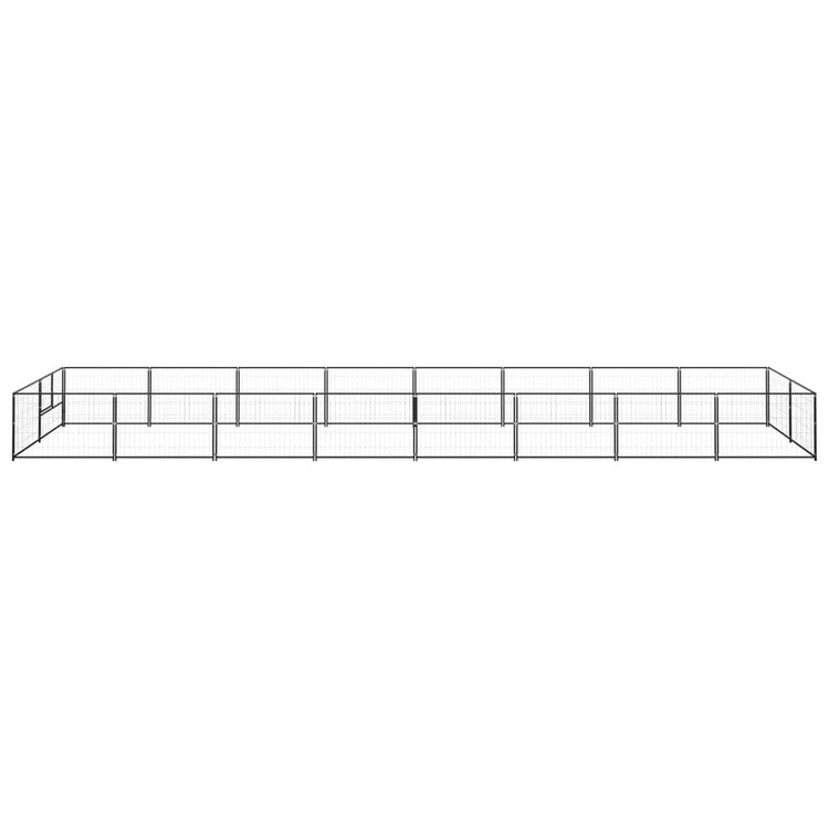VidaXL Hondenkennel 16 m² staal zwart