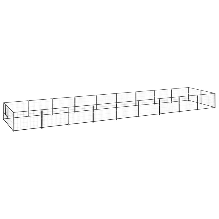 VidaXL Hondenkennel 18 m² staal zwart