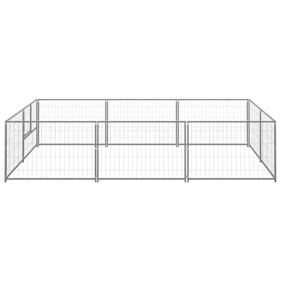 VidaXL Hondenkennel 6 m² staal zilverkleurig