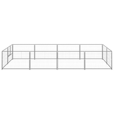 VidaXL Hondenkennel 8 m² staal zilverkleurig