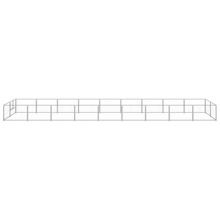VidaXL Hondenkennel 18 m² staal zilverkleurig