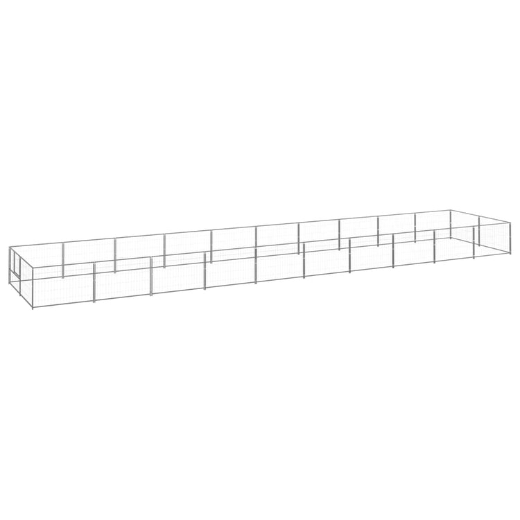 VidaXL Hondenkennel 20 m² staal zilverkleurig