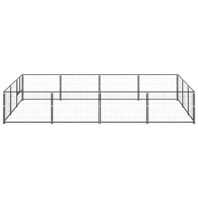 VidaXL Hondenkennel 12 m² staal zwart
