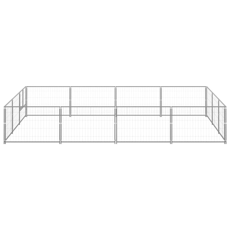 VidaXL Hondenkennel 12 m² staal zilverkleurig