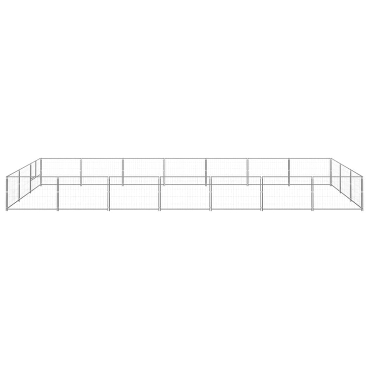VidaXL Hondenkennel 21 m² staal zilverkleurig
