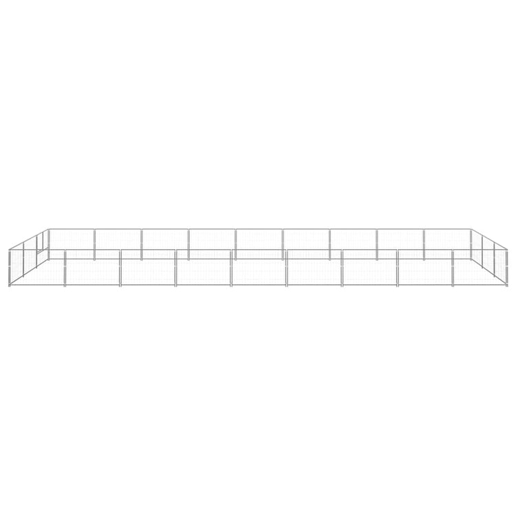 VidaXL Hondenkennel 27 m² staal zilverkleurig