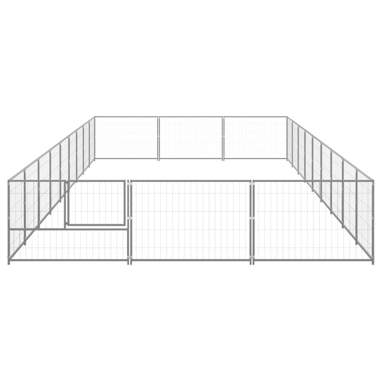 VidaXL Hondenkennel 27 m² staal zilverkleurig
