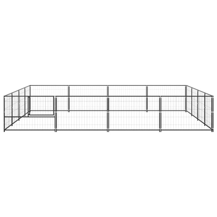 VidaXL Hondenkennel 16 m² staal zwart