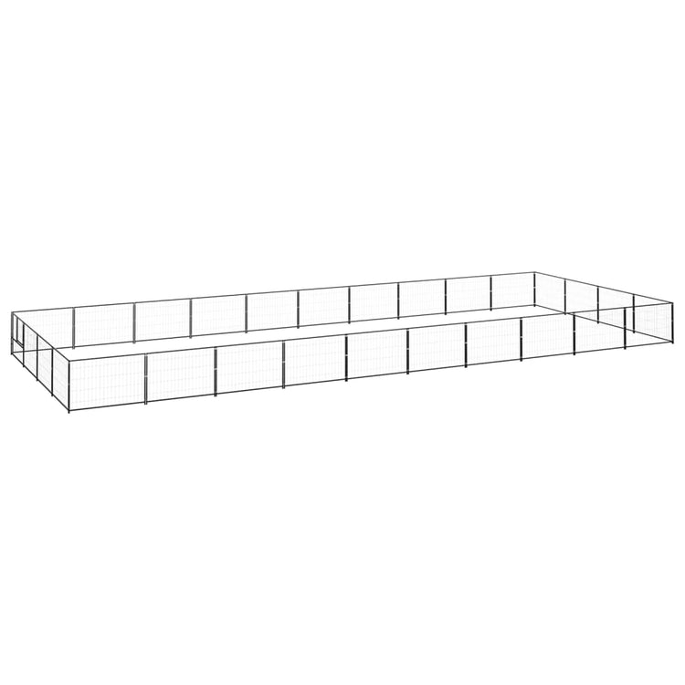 VidaXL Hondenkennel 40 m² staal zwart