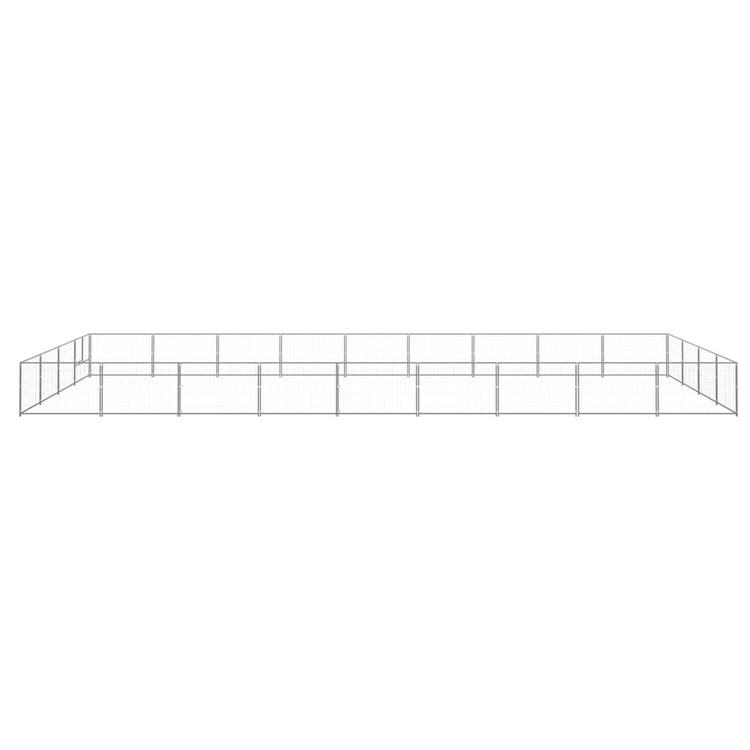 VidaXL Hondenkennel 36 m² staal zilverkleurig