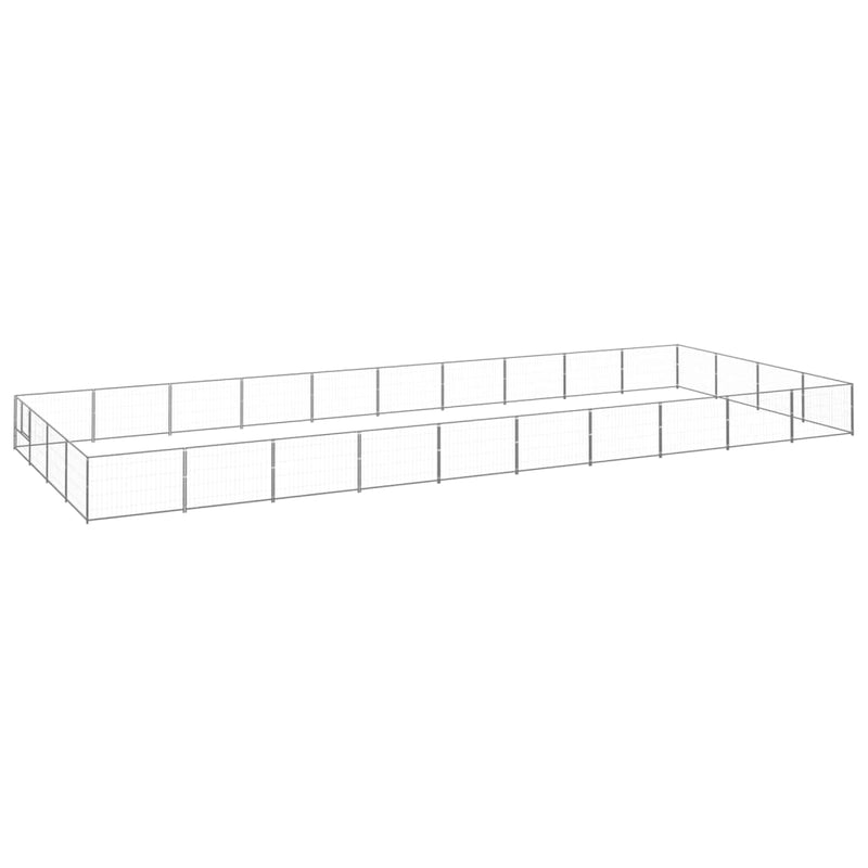 VidaXL Hondenkennel 40 m² staal zilverkleurig