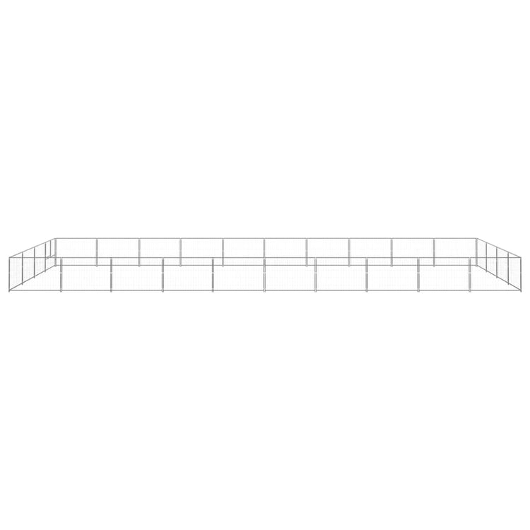 VidaXL Hondenkennel 40 m² staal zilverkleurig