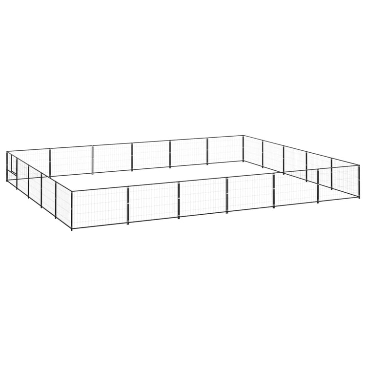 VidaXL Hondenkennel 30 m² staal zwart
