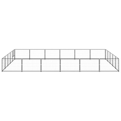 VidaXL Hondenkennel 30 m² staal zwart