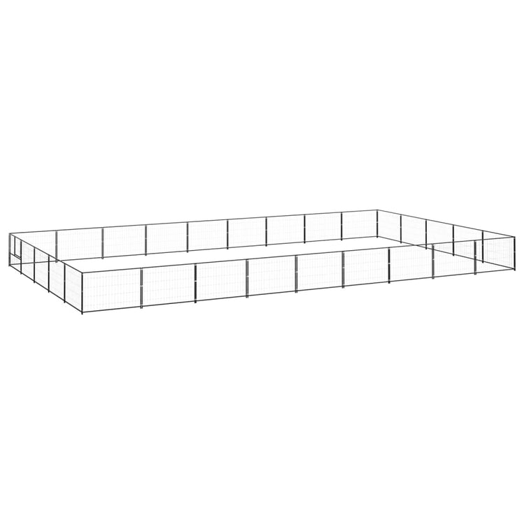 VidaXL Hondenkennel 45 m² staal zwart