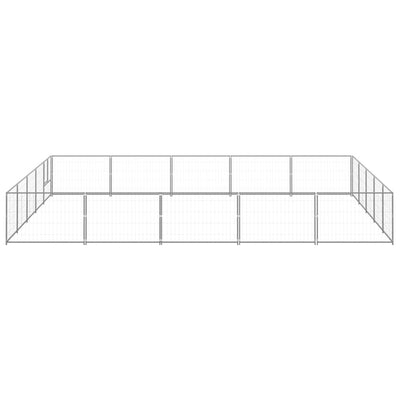 VidaXL Hondenkennel 25 m² staal zilverkleurig
